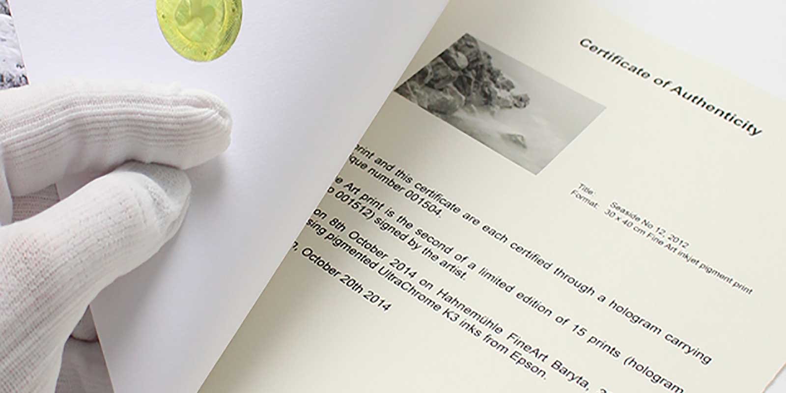 certificato autenticità art rights